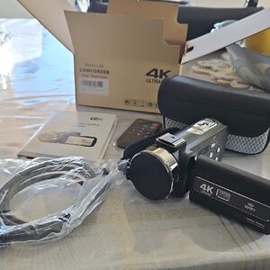 4K Ultra HD Camcorder with WiFi - Silver and Black
